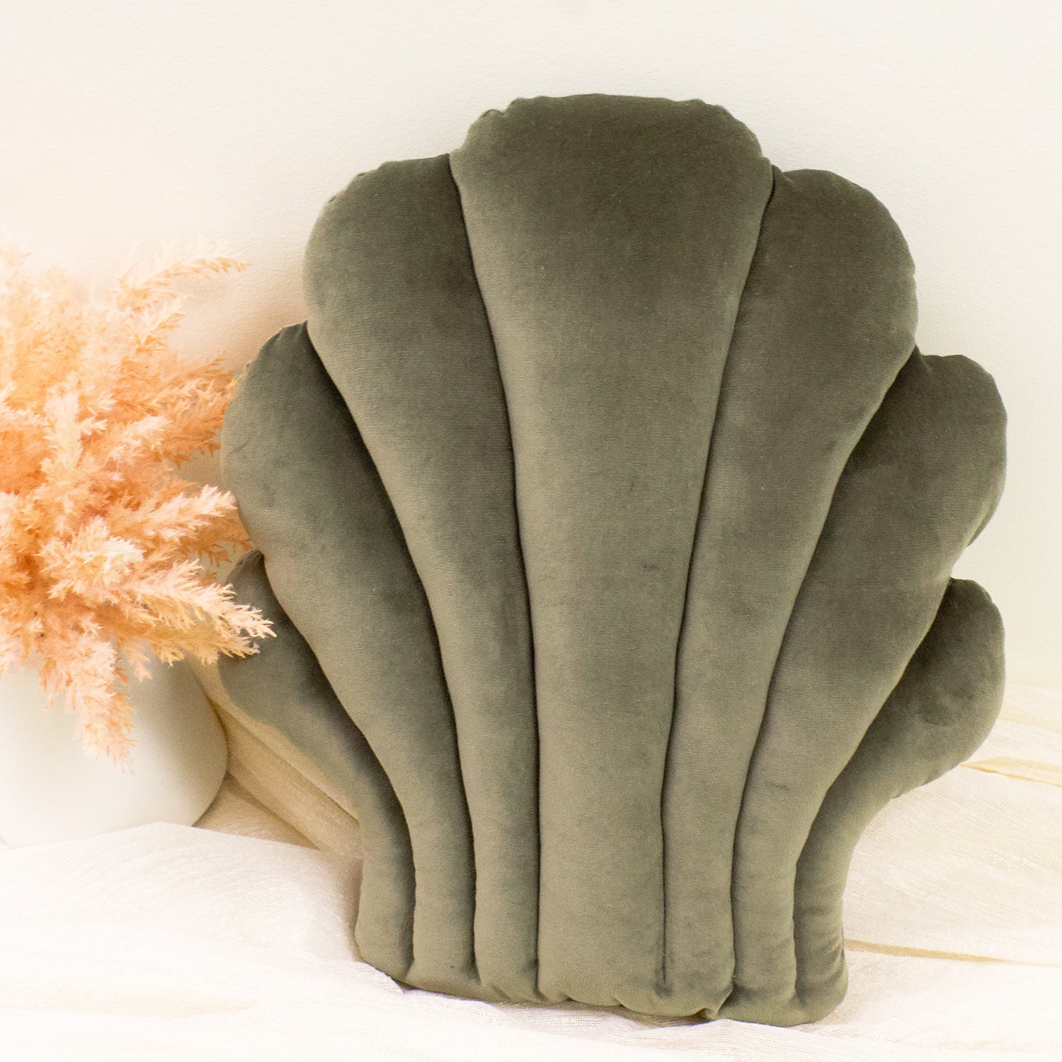 Velvet Seashell Pillow - Handmade - Muse + Moonstone