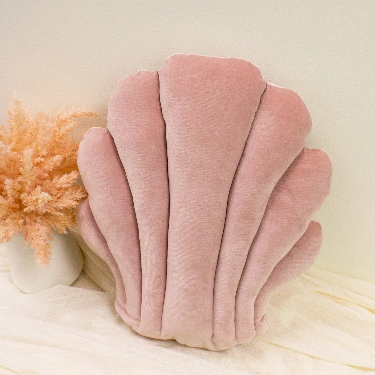 Velvet Seashell Pillow - Handmade - Muse + Moonstone
