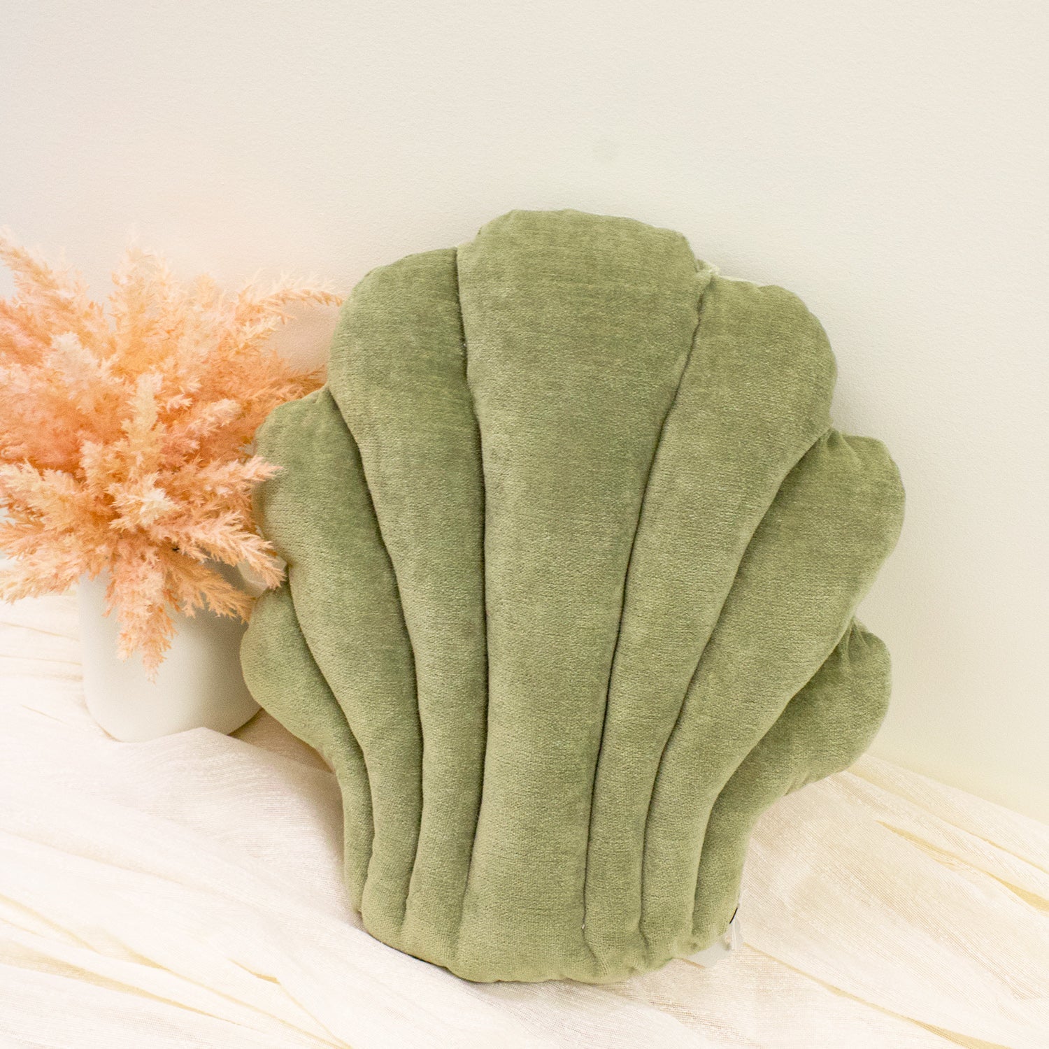 Velvet Seashell Pillow - Handmade - Muse + Moonstone